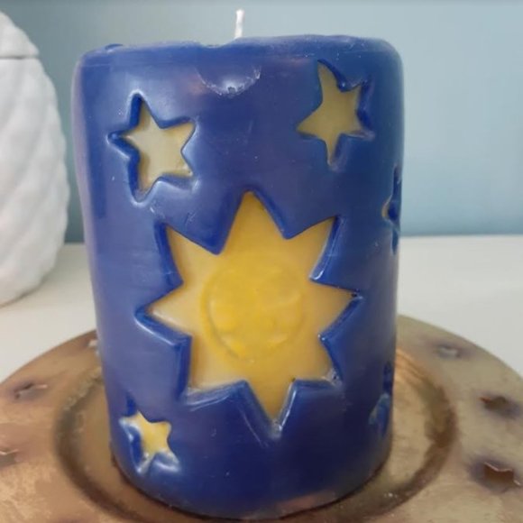Artisan celestial moon stars candle and holder 🍂 - Picture 4 of 7